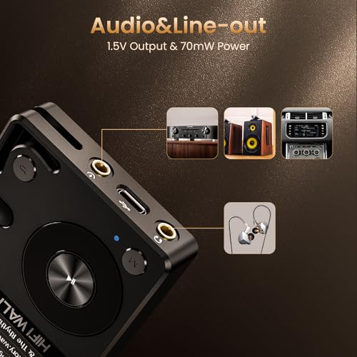 HIFI WALKER H2 HiFi MP3 Player with Bluetooth 5.2, Lossless DSD FLAC Player, Digital Audio Player Hi Res Portable Music DAP Player with 64GB Micro SD Card, Support Up to 512GB - Image 5