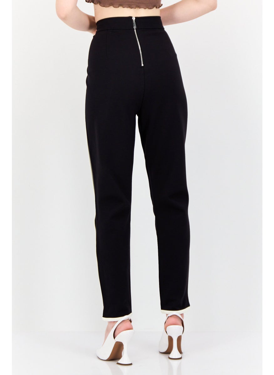 Juicy Couture Women Regular Fit Straight Leg Solid Pants, Black  - Image 2