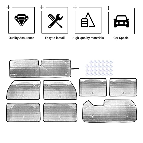 Hoolcar Windshield Sunshade Side Window Sun Shade Sunscreen Heat Insulation Sun Visor for 2007-2017 Jeep Wrangler JK JKU, 8PCs - Image 3