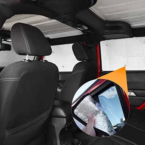 Hoolcar Windshield Sunshade Side Window Sun Shade Sunscreen Heat Insulation Sun Visor for 2007-2017 Jeep Wrangler JK JKU, 8PCs - Image 4
