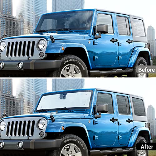 Hoolcar Windshield Sunshade Side Window Sun Shade Sunscreen Heat Insulation Sun Visor for 2007-2017 Jeep Wrangler JK JKU, 8PCs - Image 2