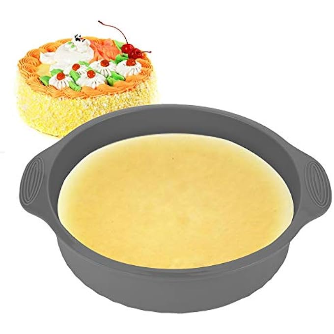 Samfox Cake Pan 9 Inch Silicone Cake Pan Round Baking PanGrey - Image 5