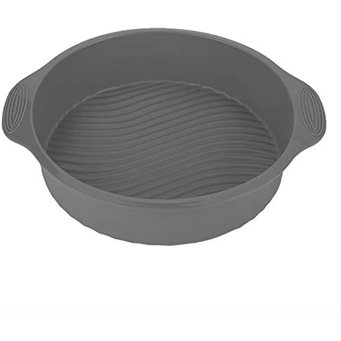 Samfox Cake Pan 9 Inch Silicone Cake Pan Round Baking PanGrey - Image 2