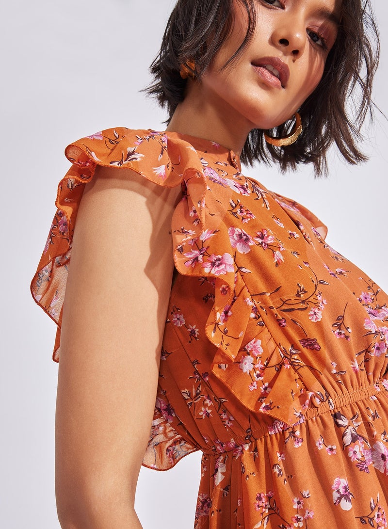 The Label Life Floral Tiered Mini Dress - Image 3