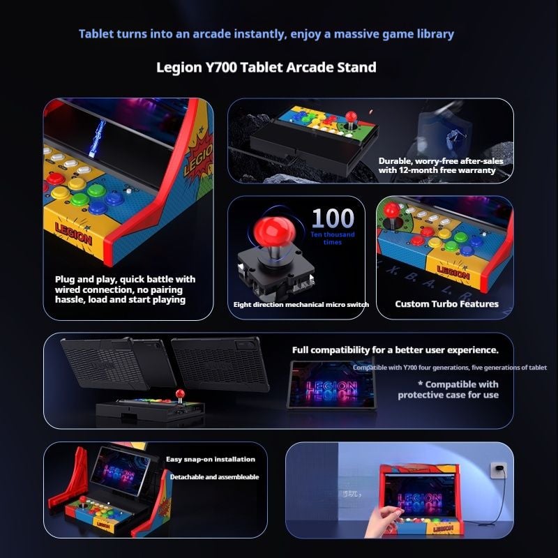 Legion Tablet Arcade Base for Legion Y700 4th and 5th Gen with 8-Way Mechanical Switch, Classic Edition - Image 2