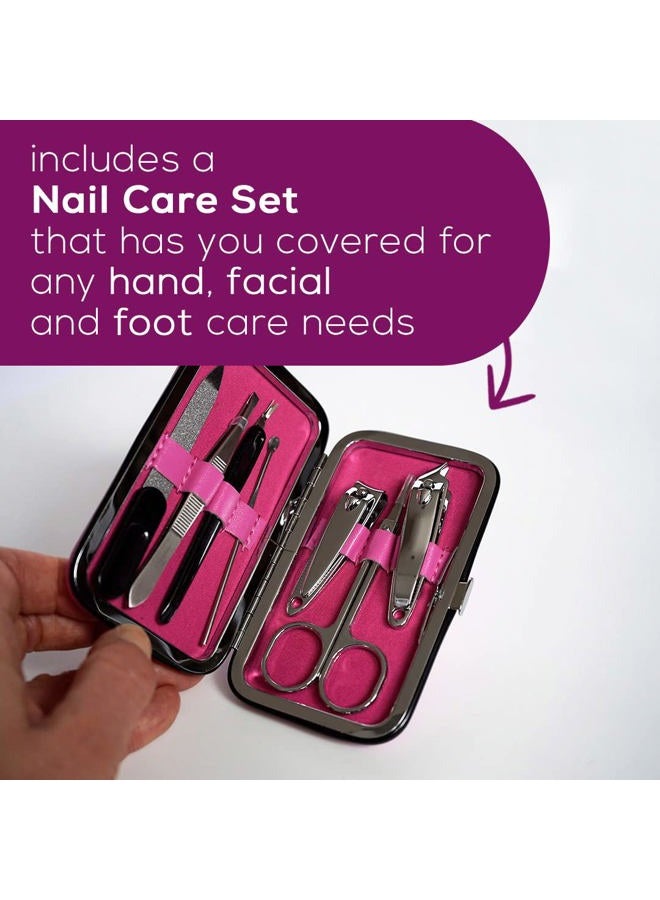 Beurer MP44 Professional Manicure and Pedicure Nail Drill Set, E-File with 7 attachments, LED Light, Electric Nail File with Additional Manual Nail kit, Pink - Image 4