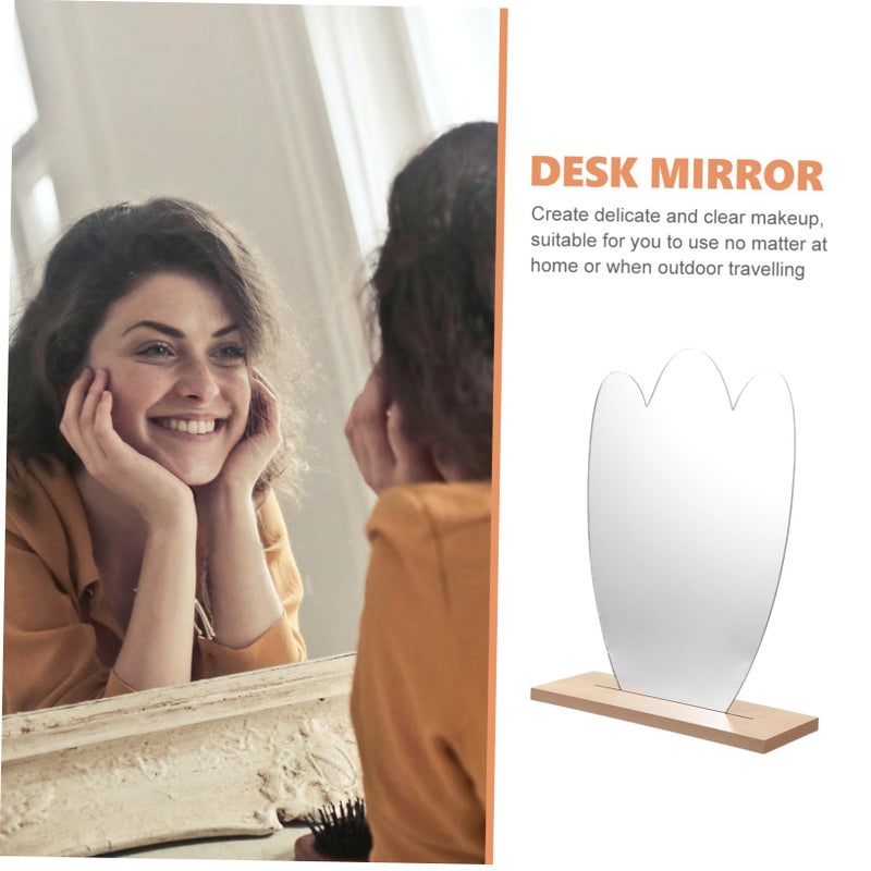 Sturdy Stand Vanity Mirror Aesthetic Irregular Shape for Bedroom Travel Professional Use - Image 5