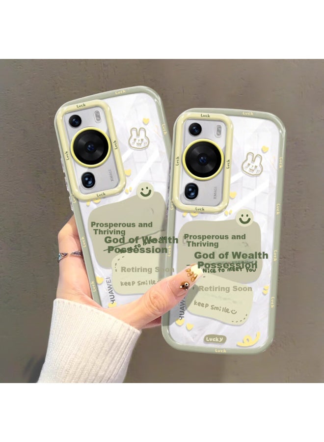Inkaida Yingkaida Huawei P60 Pro Phone Case, P60 Pro Protective Cover, Full Protection, Shockproof, Anti-Fingerprint, Creative Design For Men And Women, Puff Style "Rising Water" + Lanyard - Image 3
