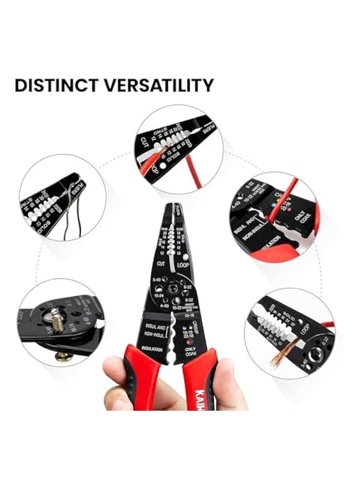 PROMASS Professional 8.3-inch Wire Stripper/wire crimping tool, with 540PCS Electrical Wire Connectors Insulated Wire Crimp Terminals, Mixed Butt Bullet Spade Fork Ring Crimp Terminals Connectors  - Image 4