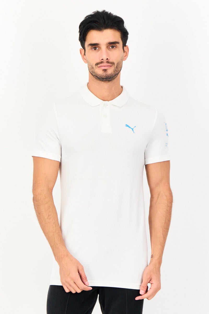 PUMA Men Slim Fit Short Sleeve Outdoor Polo Shirts, White - Image 1