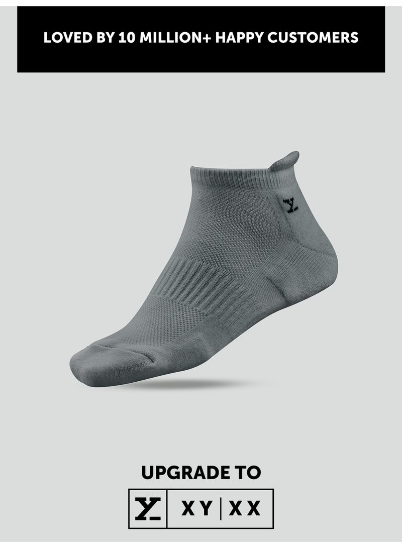XYXX XYXX Men's Cotton Blend Modern Intellieaze Everyday Ankle-Length Socks With Odour-Free Freshness pack of 4 - Image 4