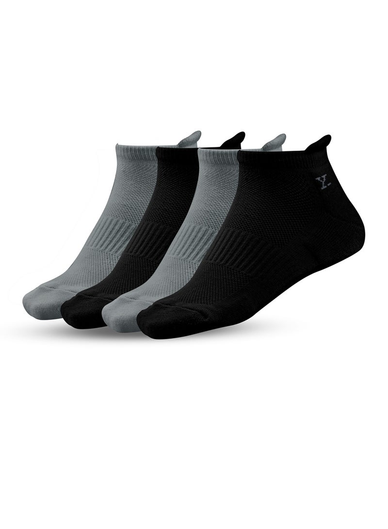 XYXX XYXX Men's Cotton Blend Modern Intellieaze Everyday Ankle-Length Socks With Odour-Free Freshness pack of 4 - Image 1