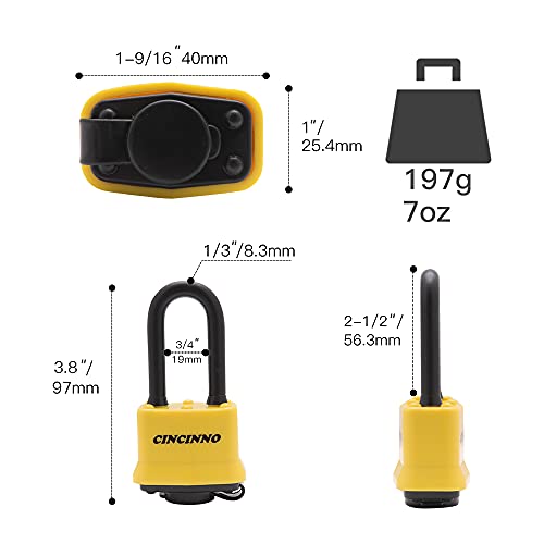 CINCINNO Weatherproof Padlocks for Outdoor Use, 6 Pack Keyed Alike Padlocks with 1-9/16" Wide Body, Heavy Duty Pad Lock for Sheds, Storage Unit, Gate, Fence, Toolbox, Locker - Image 2
