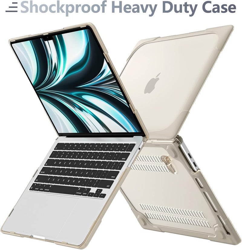 Batianda Heavy Duty Case for MacBook Pro 13 inch M1/M2 Chip 2022 2020 Model A2338 A2289 A2251, Ergonomic Foldable Kickstand (Holds 22lbs) Matte Translucent Protective Cover Keyboard Skin, Khaki - Image 4
