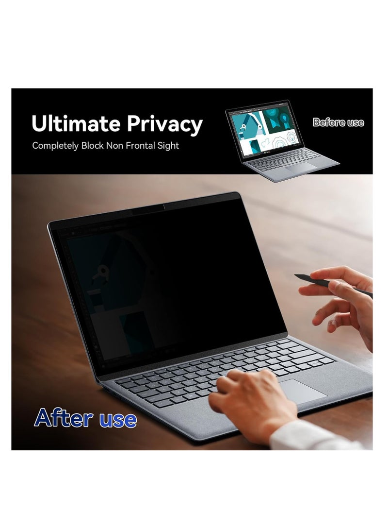 Magnetic Privacy Screen Protector for 12.4 inch Microsoft Surface Laptop Go 3/2/1, Removable Anti Glare Blue Light Privacy Filter, Anti Peeping Black Protector Security Private  - Image 2