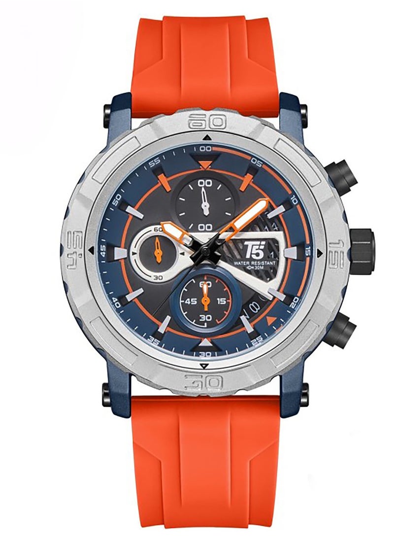 T5 - T5 Men's Chronograph Silicone strap Watch - Image 1