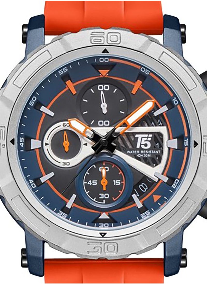 T5 - T5 Men's Chronograph Silicone strap Watch - Image 1