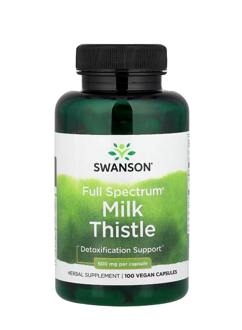 سوانسون شوك الحليب كامل الطيف 500 مجم 100 كبسولة نباتية - Image 1