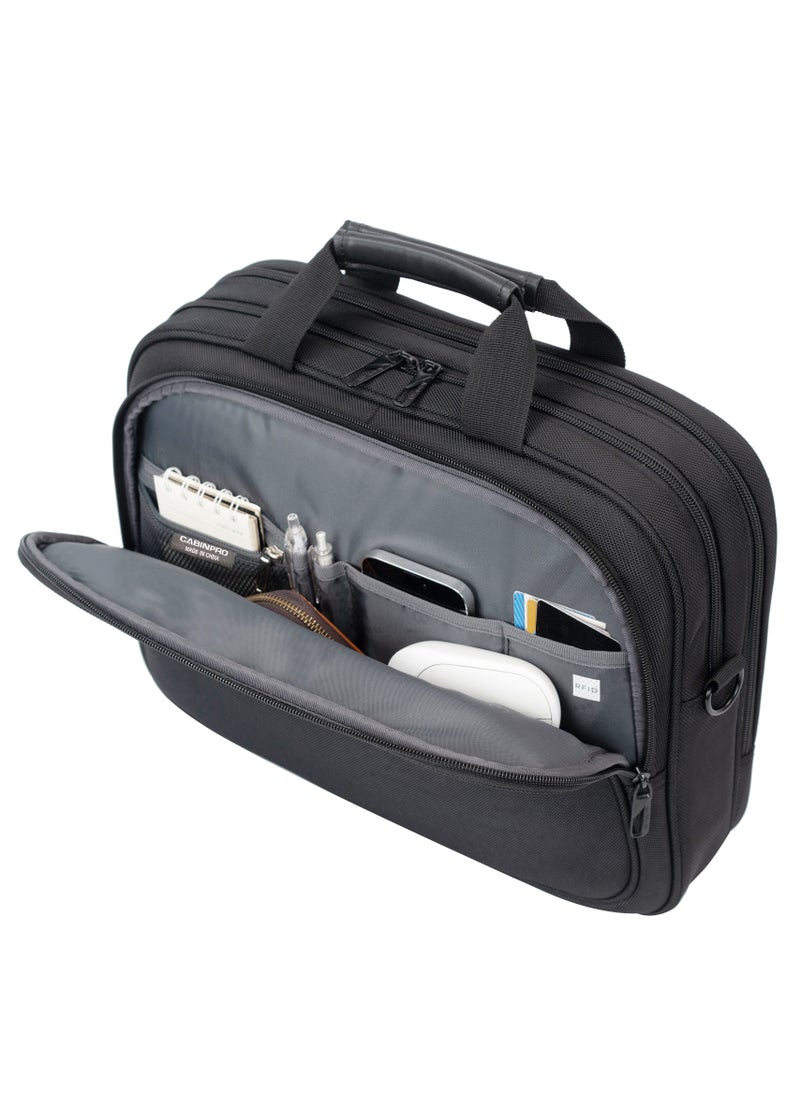 CABINPRO - Premium Laptop Bag 15.6-inch Water Resistant Shoulder Computer Bag with Adjustable Shoulder Strap for Men and Women CP013 Black - Image 1