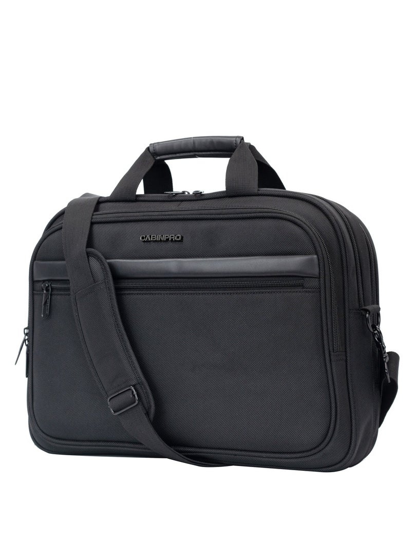 CABINPRO Premium Laptop Bag 15.6-inch Water Resistant Shoulder Computer Bag with Adjustable Shoulder Strap for Men and Women CP013 Black - Image 1