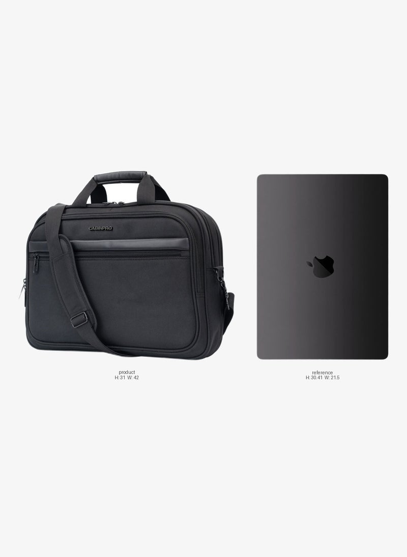 CABINPRO Premium Laptop Bag 15.6-inch Water Resistant Shoulder Computer Bag with Adjustable Shoulder Strap for Men and Women CP013 Black - Image 2