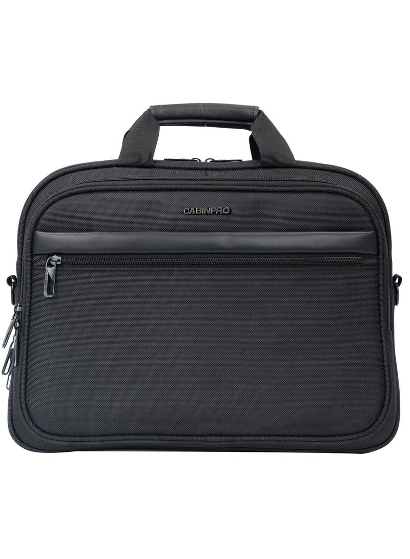 CABINPRO Premium Laptop Bag 15.6-inch Water Resistant Shoulder Computer Bag with Adjustable Shoulder Strap for Men and Women CP013 Black - Image 4