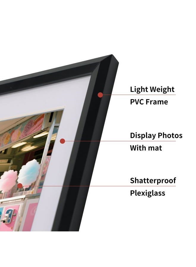 MEBRUDY إطار دبلوم 8.5x11 مجموعة من 6، إطار صورة 8.5 × 11 بالجملة، إطار شهادة وثيقة درجة للتعليق على الحائط أو العرض على الطاولة، أسود - Image 3