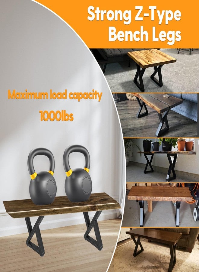 GDDGHS 16 Inch Coffee Table Legs Metal, Heavy Duty Metal Bench Legs Black, Metal Table Legs Set of 2 (16" H x 12W) - Image 5