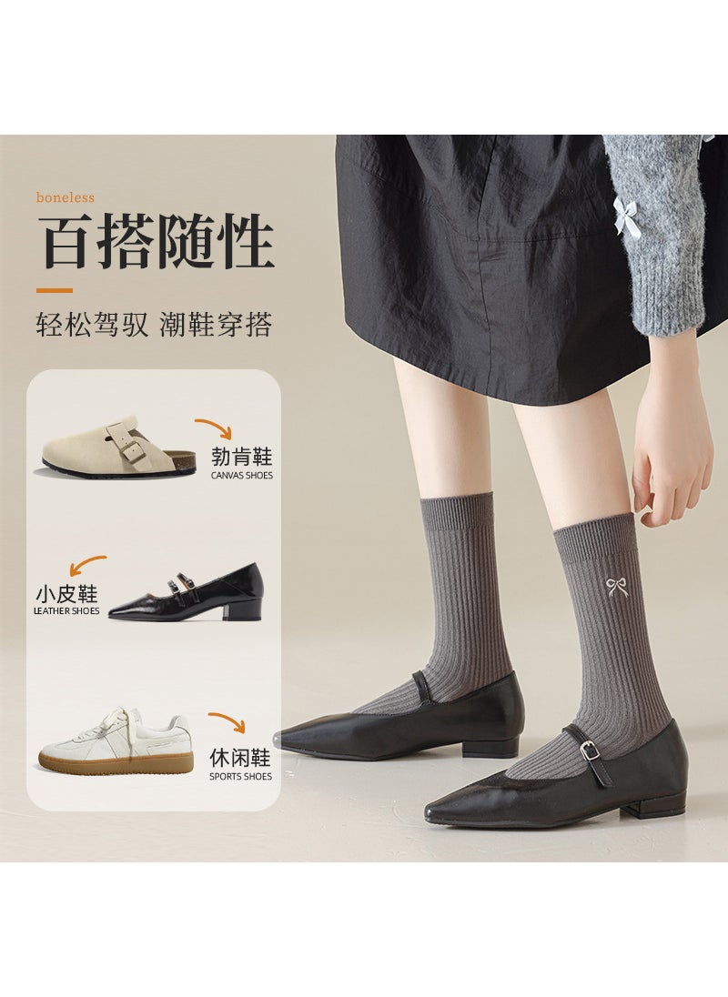 Generic - Autumn Winter Mid-Calf Socks Milk white - Image 1