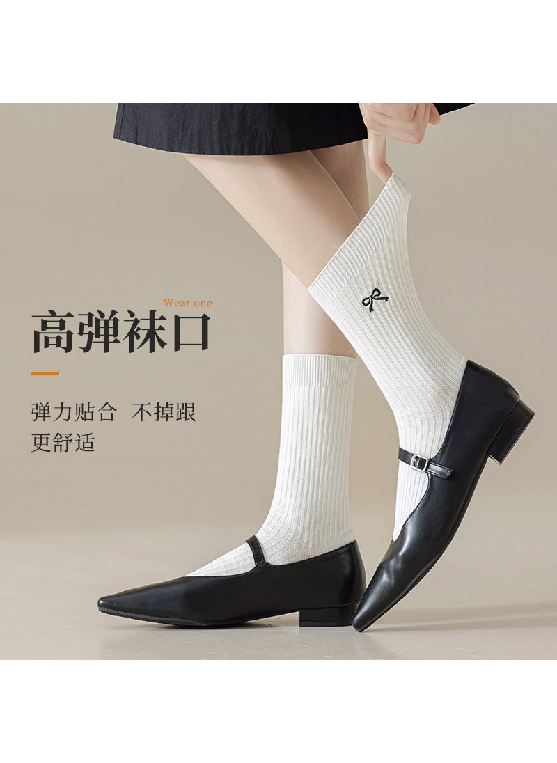 Generic - Autumn Winter Mid-Calf Socks Milk white - Image 1