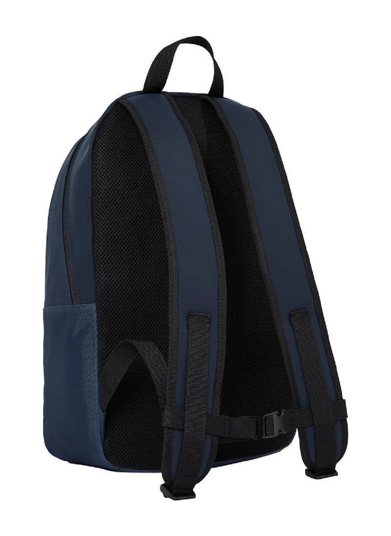 TOMMY JEANS - Men's Essential Dome Logo Backpack - Faux Leather, Blue - Image 1