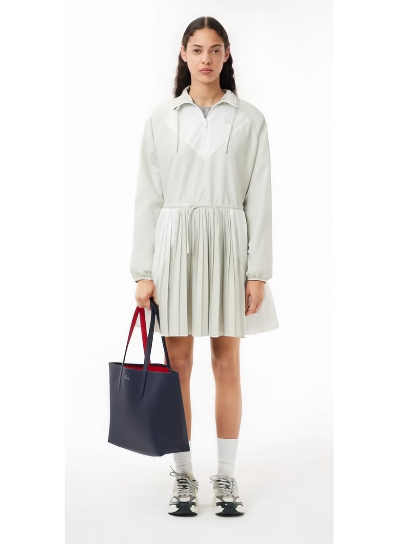 لاكوست حقيبة يد نسائية من لاكوست، مزدوجة الجوانب، بسعة كبيرة، متعددة الاستخدامات، أزرق داكن وأحمر - Image 3