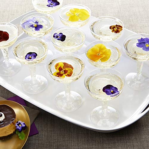 Party Essentials Disposable Hard Plastic Two Piece 4 oz. Toasting Cocktail Cups, 50-Count, Clear Champagne Glasses - Image 4