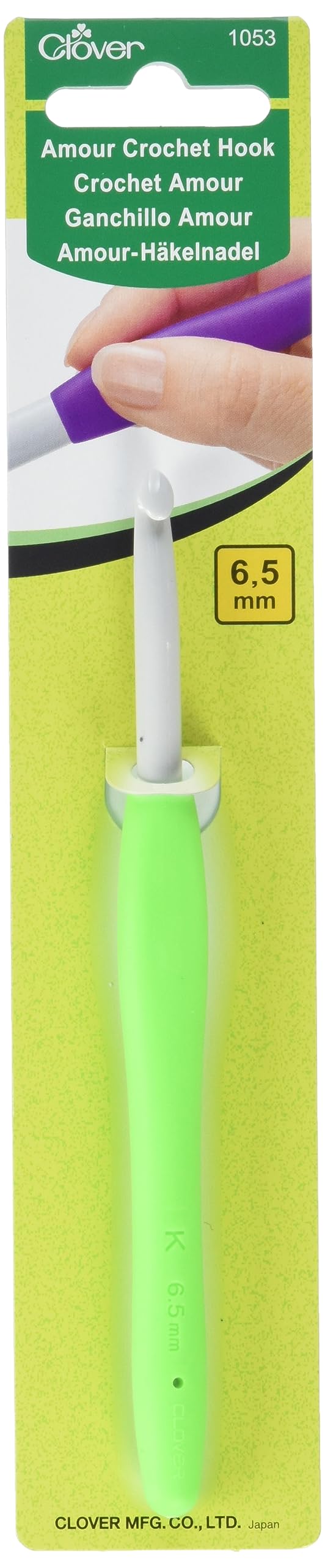 Clover خطاف كروشيه كلوفر 1053/K أمور، حجم K/6.5 مم، أخضر - Image 2