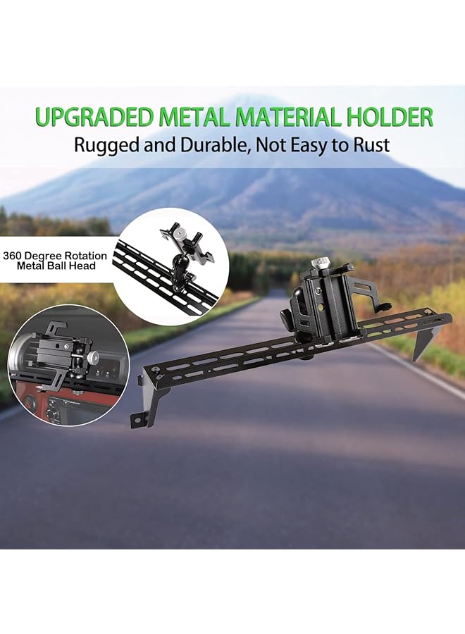 حامل هاتف متعدد الوظائف للسيارة مناسب لسيارة تويوتا Fj Cruiser 2007-2021، حامل هاتف محمول على لوحة القيادة وفتحة تهوية السيارة، حامل هاتف بدون استخدام اليدين، أسود - Image 3