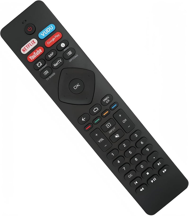 Replacement Remote Control Compatible for Philips Android Smart TV 43PFL5604/F7 55PFL5766/F7 50PFL5766/F7 55PFL5604/F7A 65PFL5766/F7 65PFL5604/F7A 65PFL5704/F7A 75PFL5704/F7 - Image 1