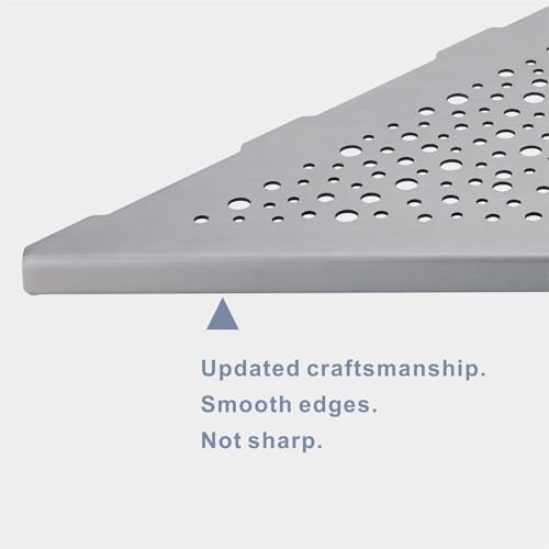 HIDROP 10" Brushed Nickel Corner Shower Shelf, No Drill 304 Stainless Steel Recessed Shower Shelves Grout in Corner Tile Bathroom Shelves for Tiled Wall,2 Pack - Image 4