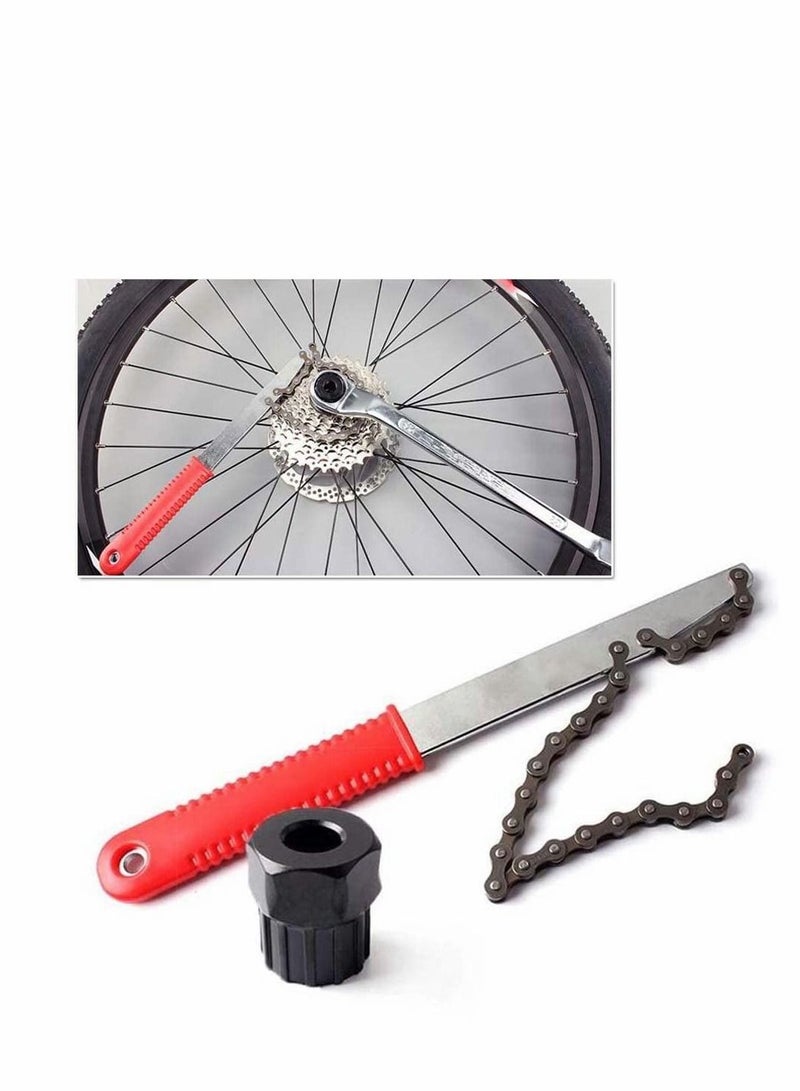 5 in 1 Bike Repair Tool Set, Chain Whip Wheel Sprocket Removal Tool Crank Puller Bottom Bracket Remover Freewheel Box Remover Chain Breaker - Image 5