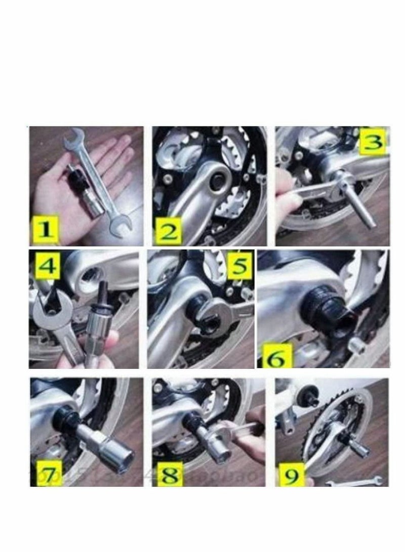 5 in 1 Bike Repair Tool Set, Chain Whip Wheel Sprocket Removal Tool Crank Puller Bottom Bracket Remover Freewheel Box Remover Chain Breaker - Image 3