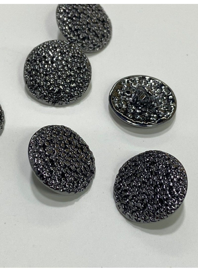 Karan Tuhafiye Karan Haberdashery Cardigan Vest Button / Design Button / Special Coated Button / Anthracite Set of 6 / 1.7 cm  - Image 2