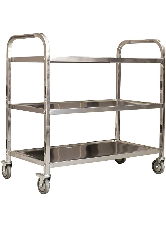 SOFIA Refrigeration 3 Tier Stainless Steel Utility Cart with Wheels - Image 1