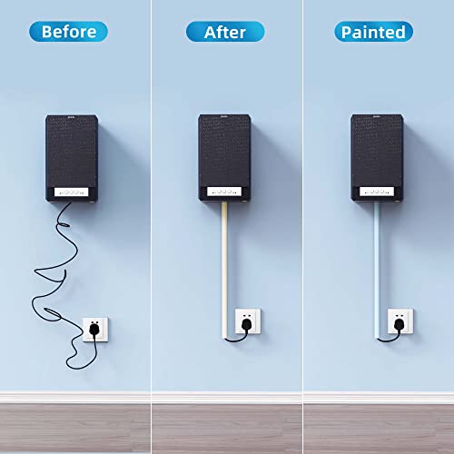 Yecaye 128in Wall Cord Hider for 1 Mini Wire, On-Wall Cord Cover Channel, Wire Concealer, Cable Cover Cable Management for Home Office, W0.5in H0.31in, Beige - Image 5