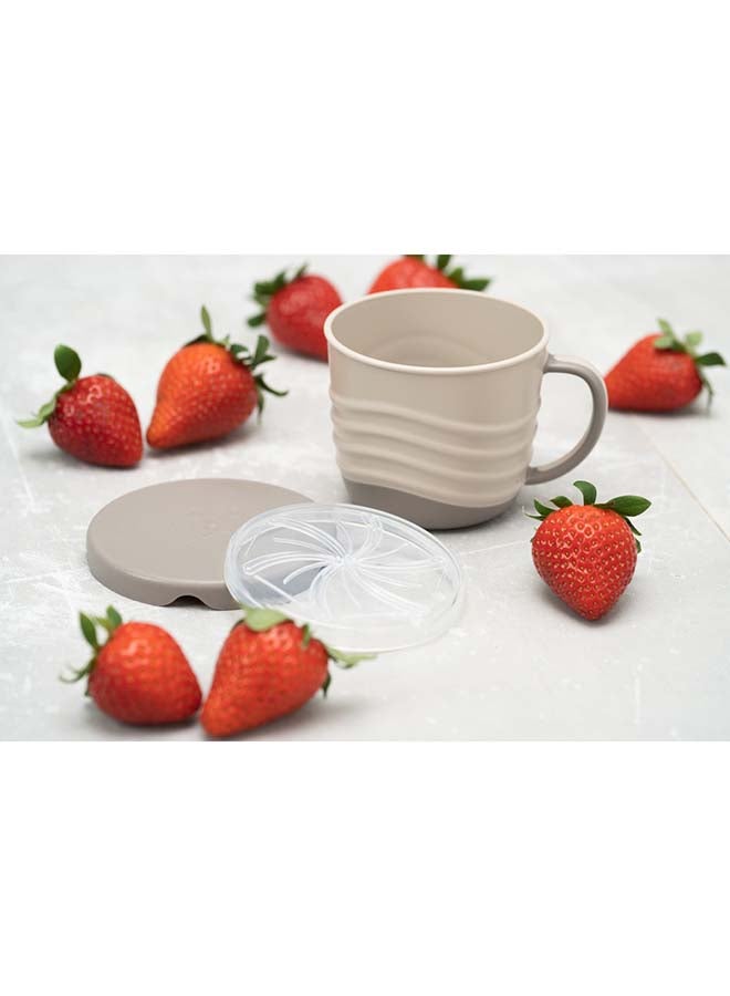 nip 2In1 Snack Box With Silicone Cover, Extra-Light And Ergonomic, Break-Proof, Microwave And Dishwasher Friendly, Bio-Based Plastic, Grey 250Ml - Image 5