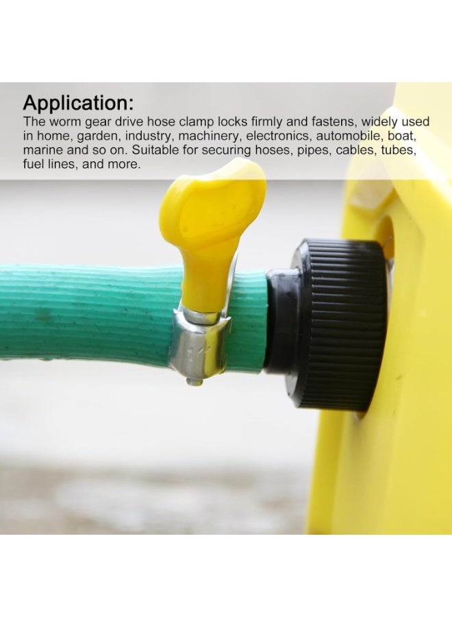 VITION 12pcs Steel Hose Clamps, 13-19mm Adjustable Pipe Clips with Plastic Handle for Securing Connections Gas Lines, Water, Oil Pipes - Image 5