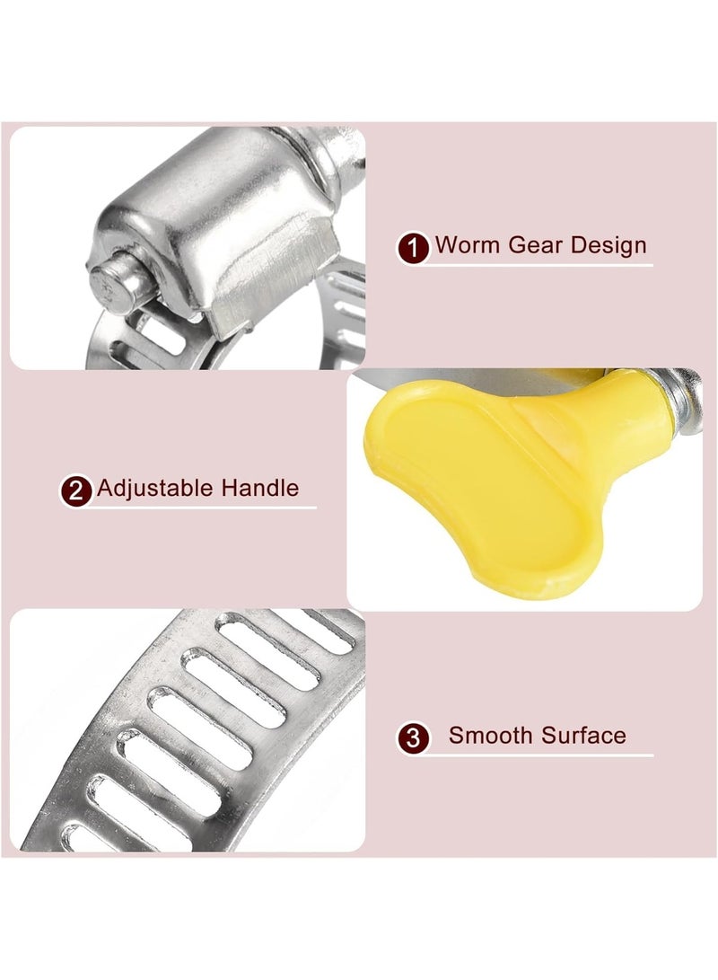 VITION 12pcs Steel Hose Clamps, 13-19mm Adjustable Pipe Clips with Plastic Handle for Securing Connections Gas Lines, Water, Oil Pipes - Image 4
