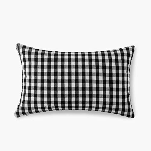 ATOOTFUSION Soft Washable Hollow Fiber Pillow Black and White Checkered Microfiber 16 X 25 Inch Size Soft Plush Cushy Pillow (Pack of 01) - Image 1