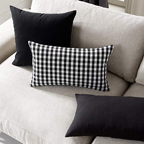 ATOOTFUSION Soft Washable Hollow Fiber Pillow Black and White Checkered Microfiber 16 X 25 Inch Size Soft Plush Cushy Pillow (Pack of 01) - Image 2