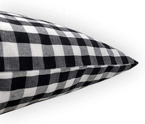 ATOOTFUSION Soft Washable Hollow Fiber Pillow Black and White Checkered Microfiber 16 X 25 Inch Size Soft Plush Cushy Pillow (Pack of 01) - Image 3