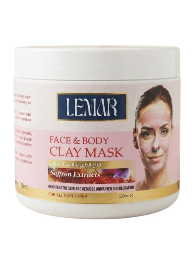 LEMAR Clay Mask With Saffron Extract Deeply Cleanses and Removes Skin Pigmentation 550 ml - Image 1