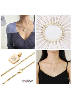MissTiara Capital Letter A-Z Initial Chain Necklace For Girls Women Stainless Steel Square Charm A-Z Alphabet Pendant Necklace Good idea for birthday gifts graduation commemorations or classmate gifts  - Image 3